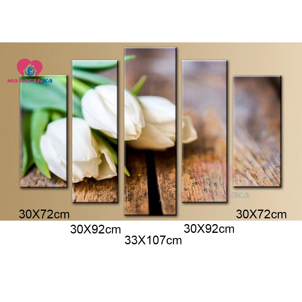 5 шт. полная Алмазная вышивка 5d Diy картина цветок мозаика настенная Модульная