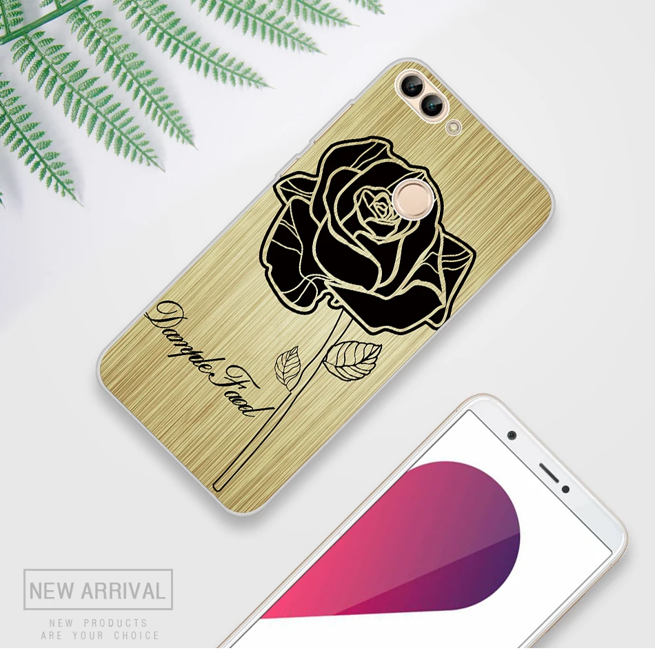 UTOPER For Huawei P Smart Case Silicone Nova Lite Fashion Flower Cover Enjoy 7S Funda |