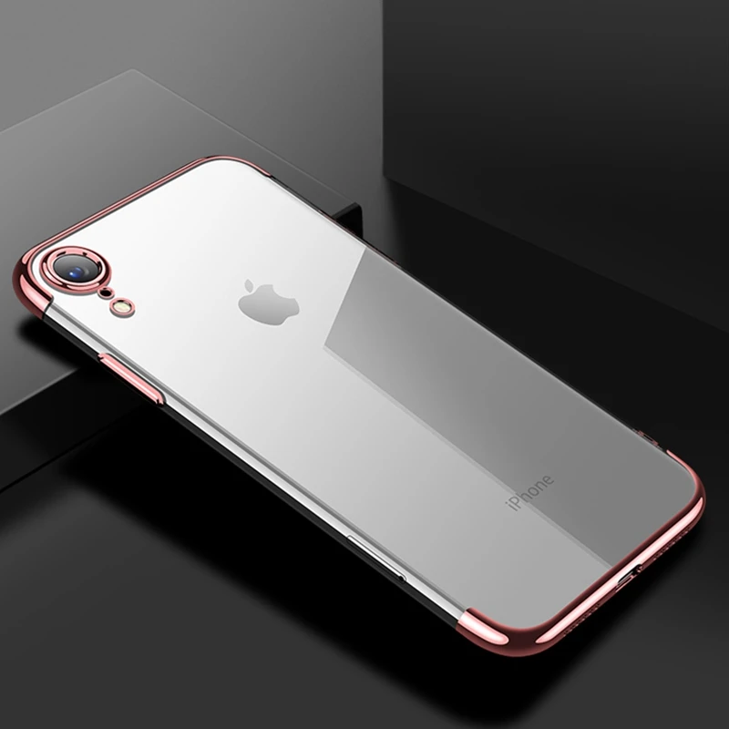 Plating Clear Transparent Case for Apple iphone XS MAX XR XSmax X 10 7 8 6 6S Plus SE 5 5S Shockproof Soft TPU Back Cover | Мобильные
