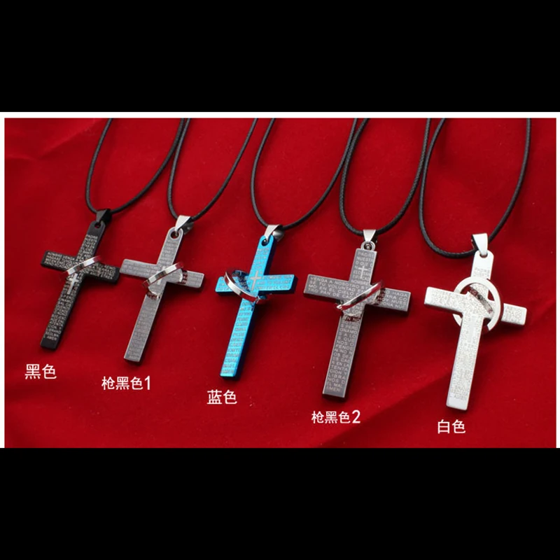 

HOMOD Classic Simple Cross Necklaces & Pendants Titanium Steel Black Color for Female and Male jewelry
