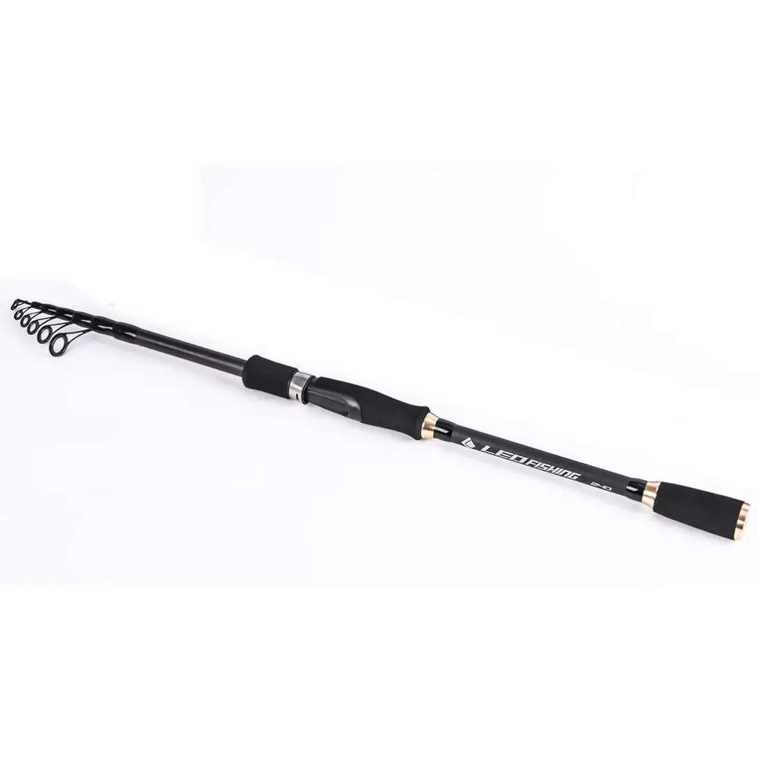 2.4m Carbon Lure Fishing Rod Straight Shank 7 Section Telescopic Ultra Light Travel Carbon Fiber Fishing Pole Lure Tackle
