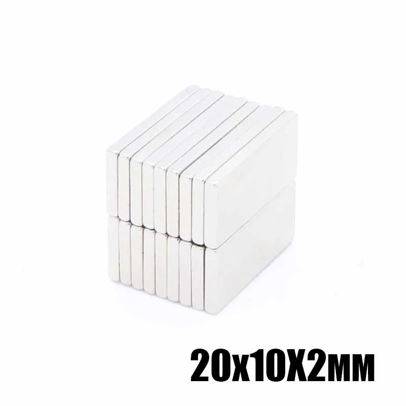 100 шт 20x10x2 мм Сильный Блок кубовидные магниты на холодильник Редкоземельные неодимовые объемные листы мини маленький диск магнитные материалы для дома