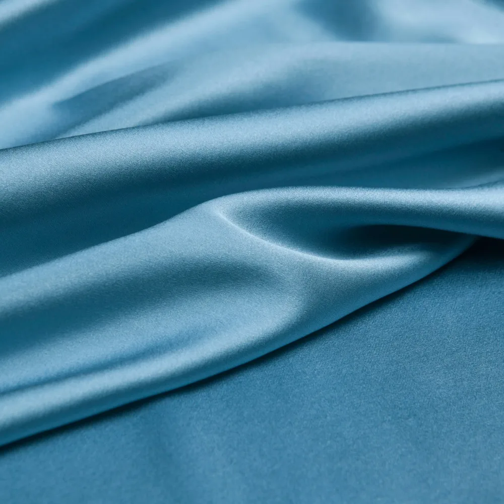 8 цветов: Роскошная блестящая однотонная тянущаяся шелковая креп атласная ткань