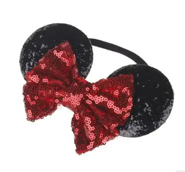 New Baby Nylon Headbands Mouse Ears Headband Hairbands Sequin Bowknot Headwear for Newborn Elastic Hair Accessories | Детская одежда и