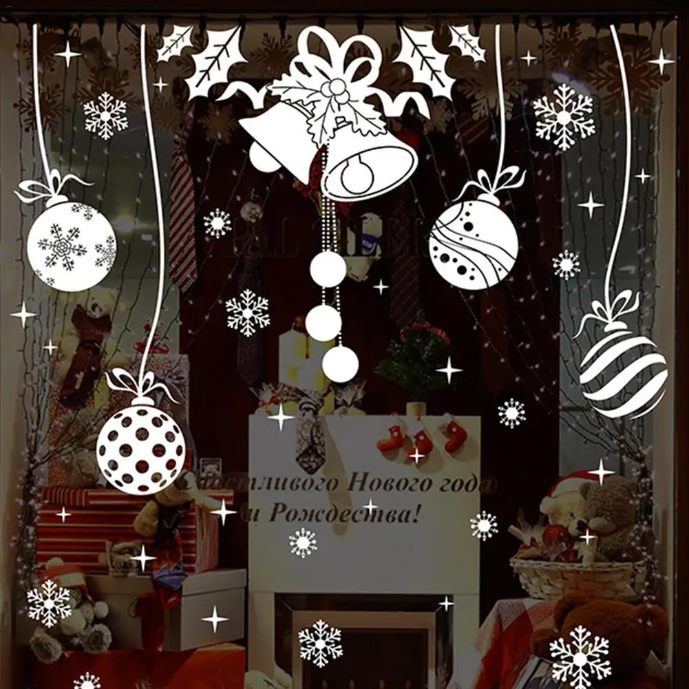 CC Рождественская декоративная переводная картинка Окно Стекло ПВХ стикер на