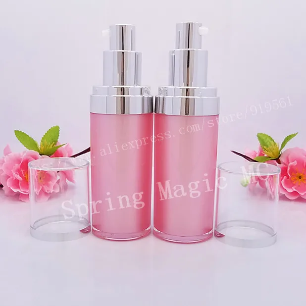 120 мл розовая акриловая бутылка для эмульсии с прозрачной пластиковой крышкой
