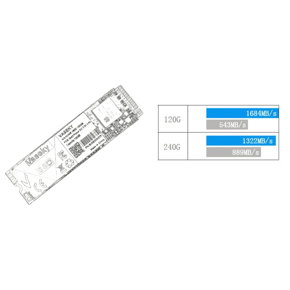 Внешний жесткий диск Vaseky M.2-NVME PCIE Gen3 SSD жесткий диск 120 ГБ, 240 ГБ, 256 ГБ твердотельный диск для настольного ноутбука