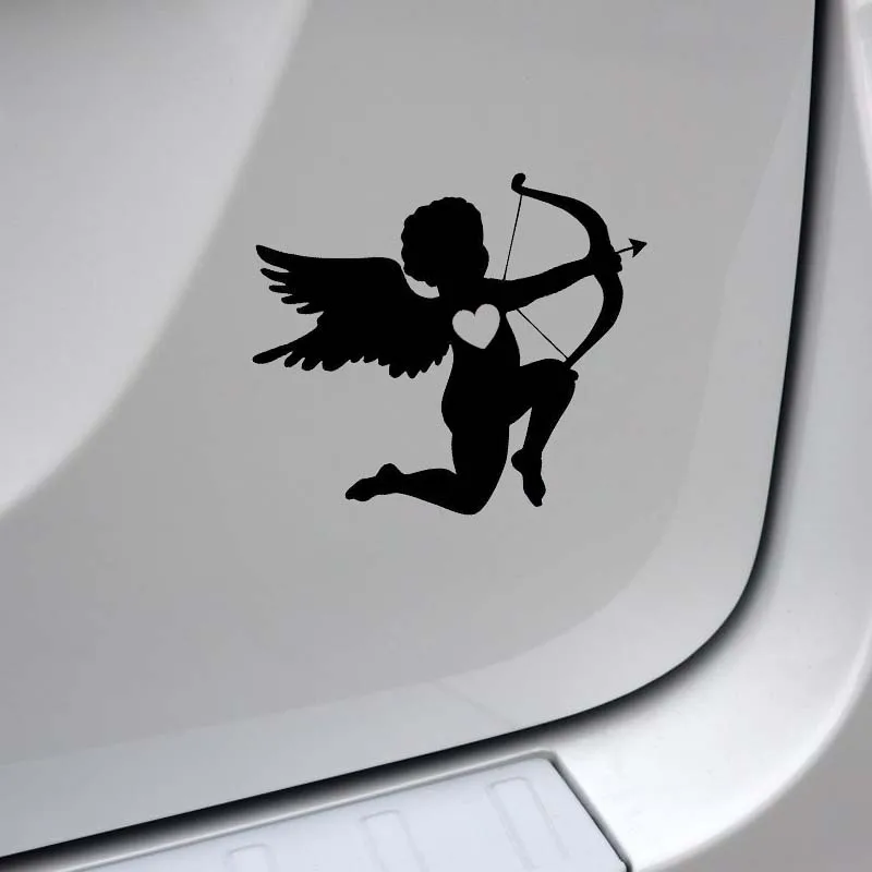 YJZT 13.8*11CM Shot Someone's Heart Baby Angel Decal Black/Silver Silhoutte Vinyl Covering The Body Car Sticker C20-1253 | Автомобили