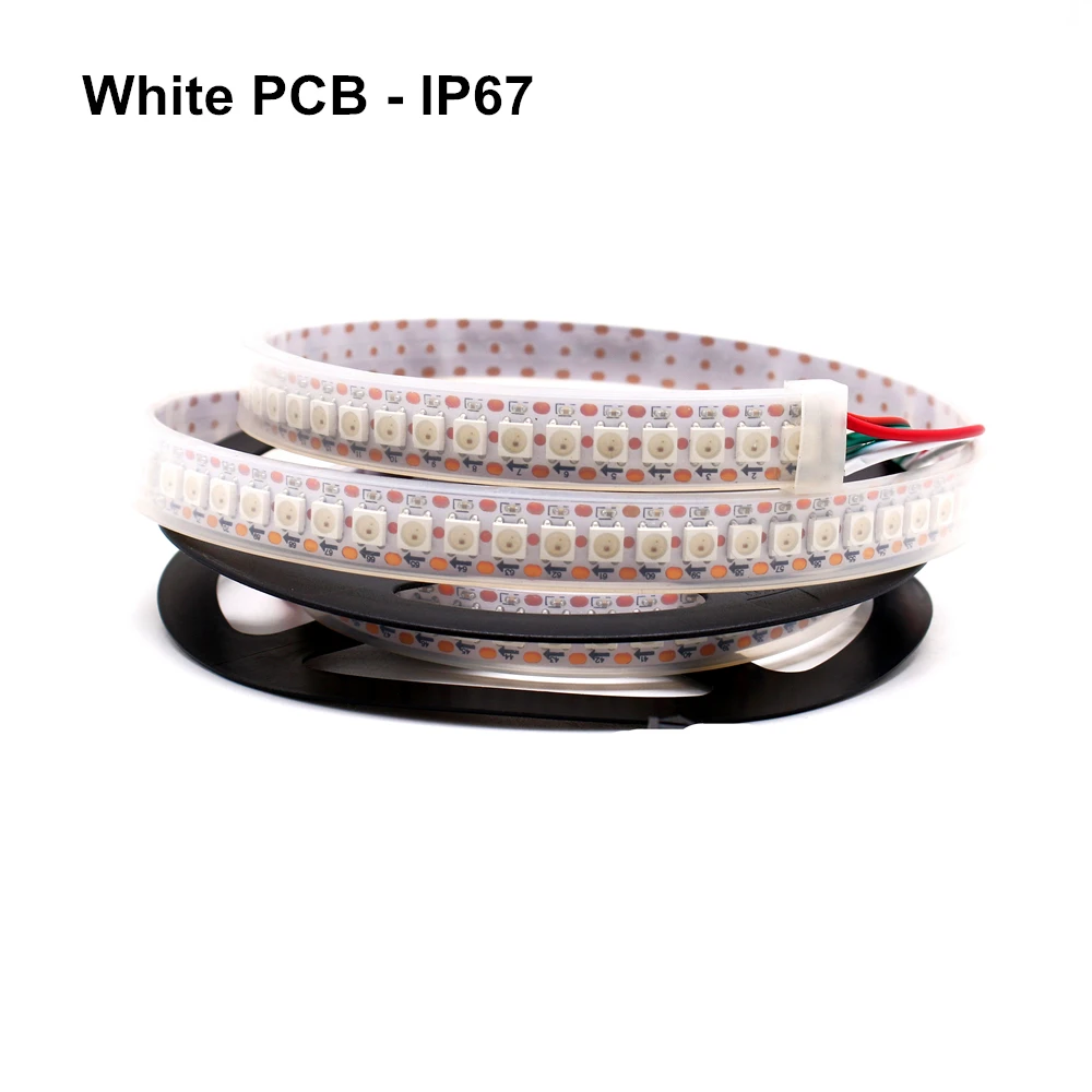 Адресуемый WS2812B Пиксельная полоса света индивидуально WS2812 IC встроенный RGB DC5V 144 светодиодов/м со светодиодом на ремнях светодиодная полоса неоновый свет 0,5 м 1 м