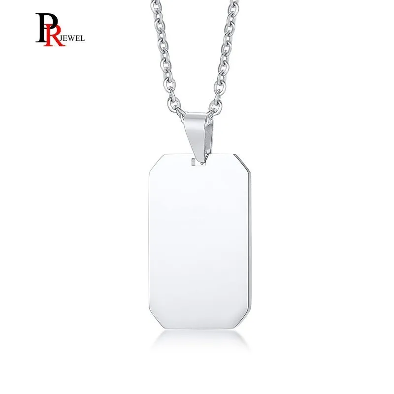 Stainless Steel Plain Dog Tag Pendant Necklace for Men Woman with 20&quot-24&quot O Chain | Украшения и аксессуары