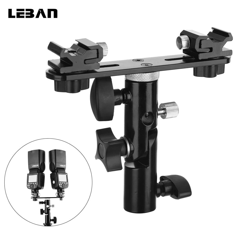 1/4&quot 3/8''Swivel Camera Double Flash Umbrella Bracket Tripod Holder Hot Shoe Stand | Электроника