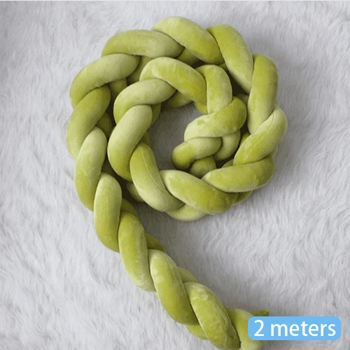 Grass Green-2M 1 м/2 м/3 м ручной работы плетеная nody Knot новорожденная кровать бампер длинная завязанная тесьма Ledikant бампер детская кроватка бампер декор комнаты - Цвет: Grass Green-2M