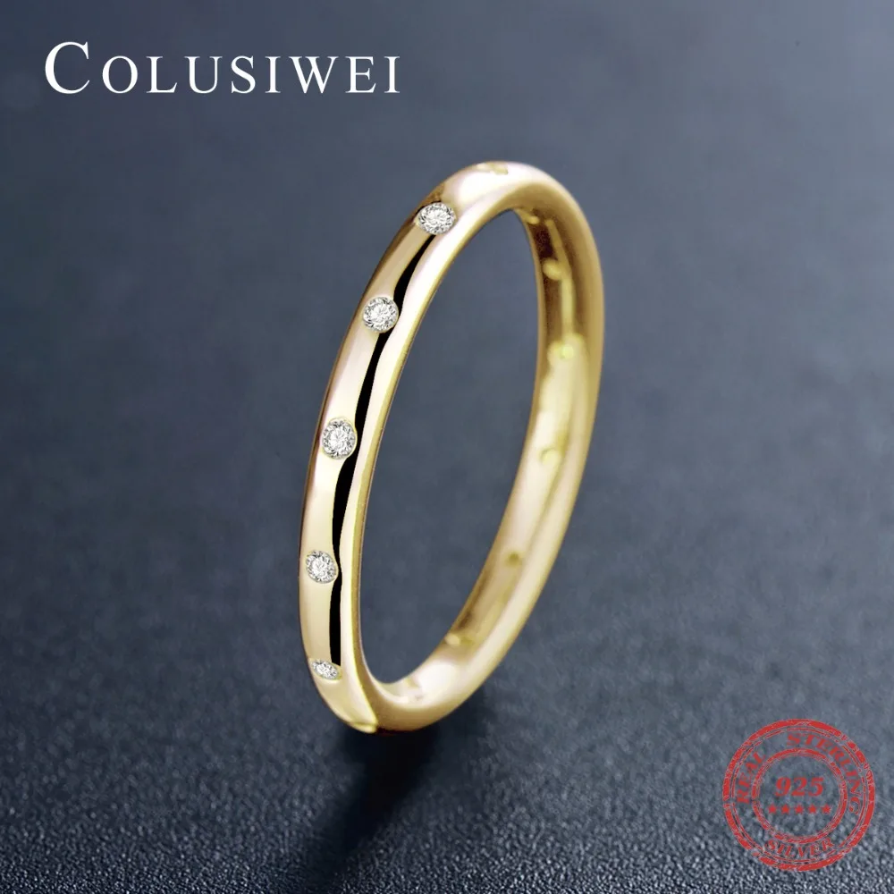 COLUSIWE 2018 натуральная ясный модный простой CZ свадебные Женские Классические 100%