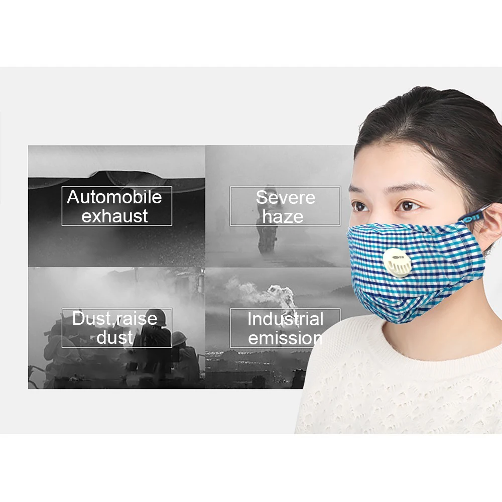 Cofoe Пылезащитная маска с клапаном PM 2,5, Ультрамягкая, моющаяся, комфортная, анти-запотевающая маска, фильтр из активированного угля, маска для рта