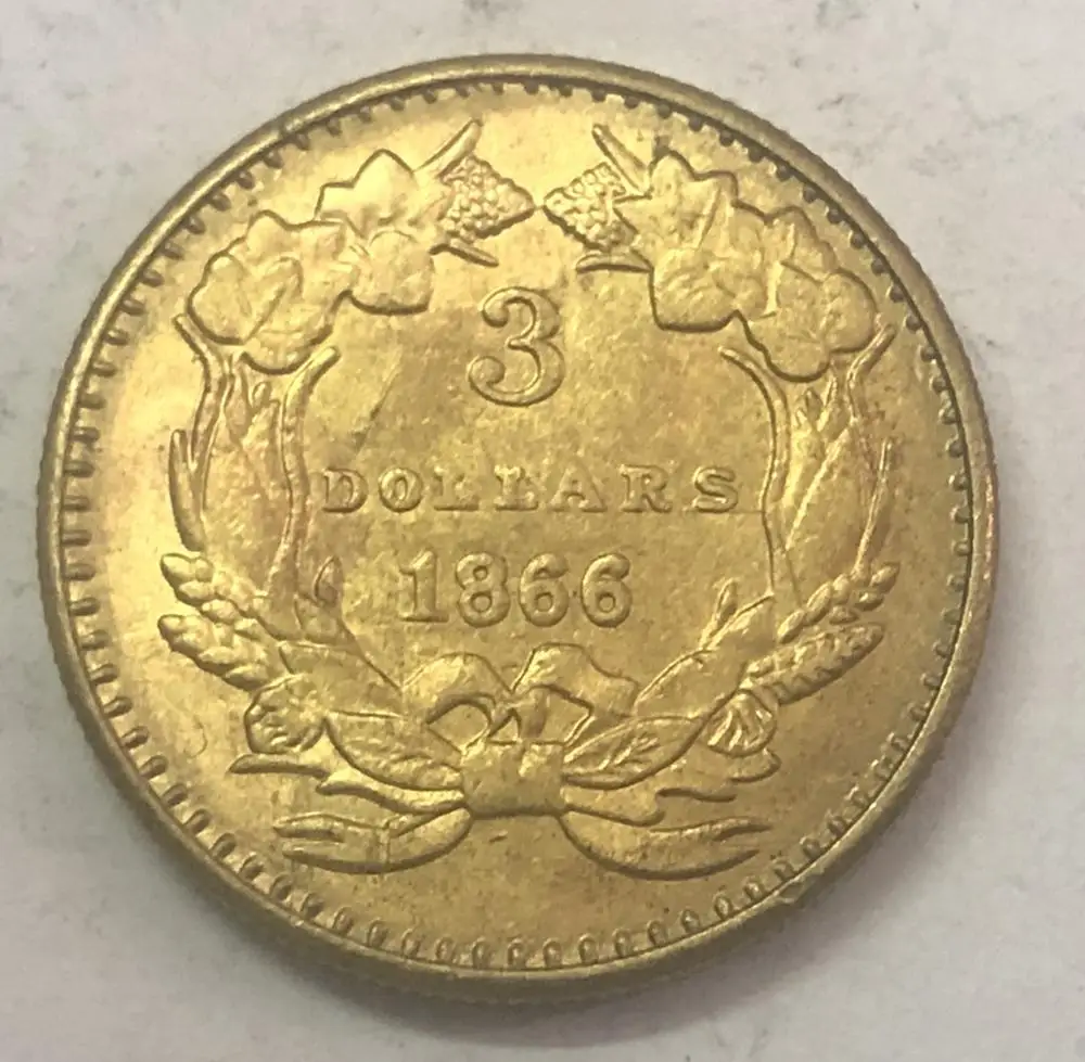 (1861 1862 1863 1864 1865) 3 доллара США|Безвалютные монеты| |