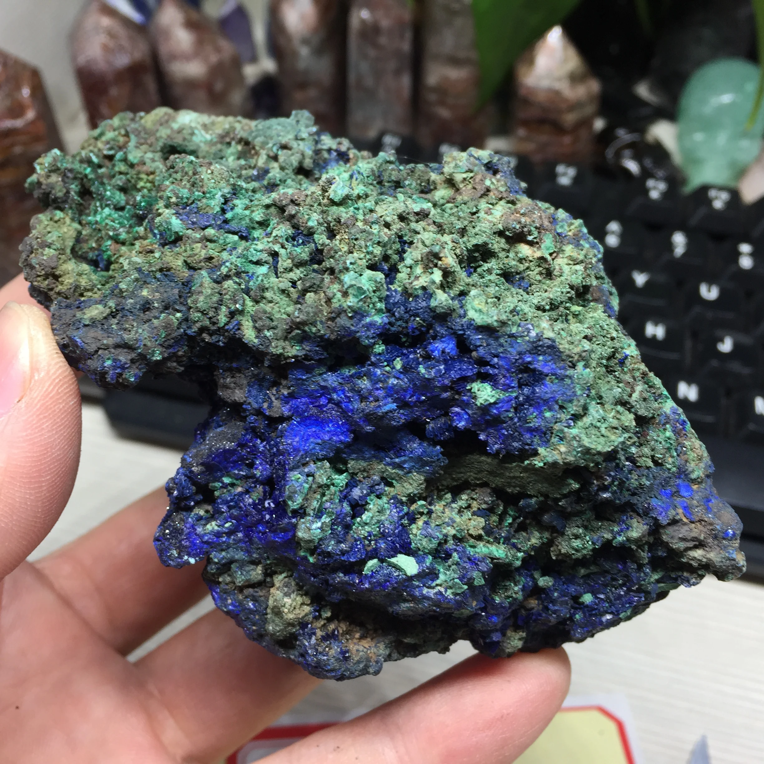 365 г натуральный материал образец azurite геодезический целебный Буле Малахитовый