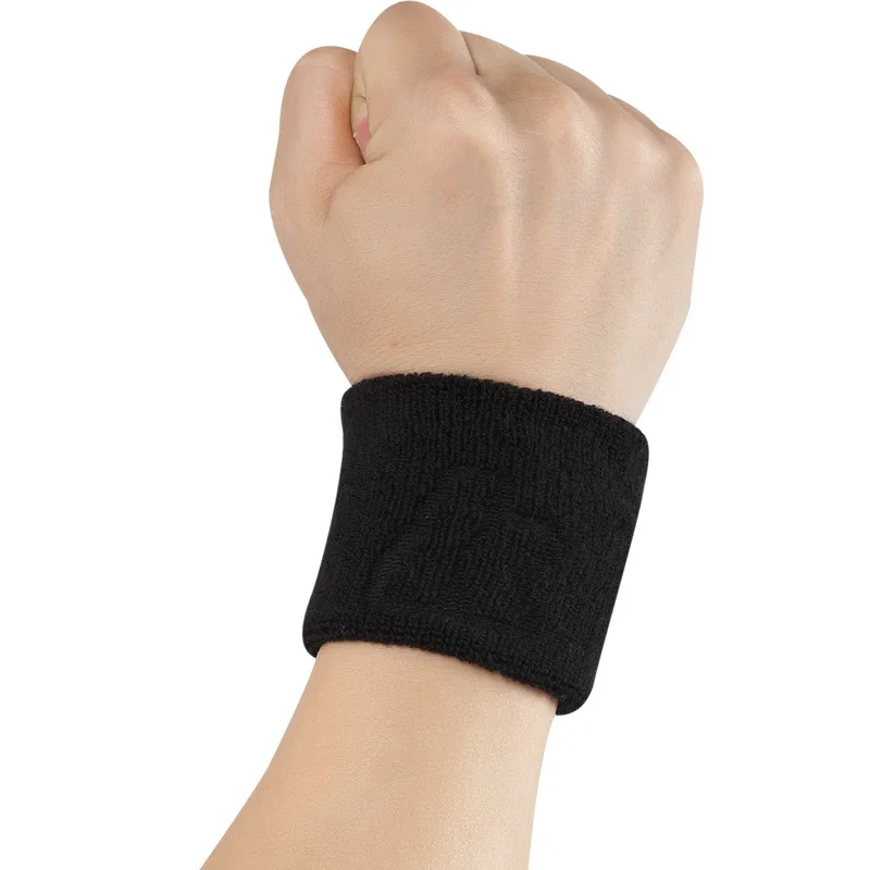 Kawasaki спортивный браслет хлопок Поддержка Запястья протектор Sweatband унисекс защита для запястья спортивная повязка для запястья Баскетбол/Теннис - Цвет: Black