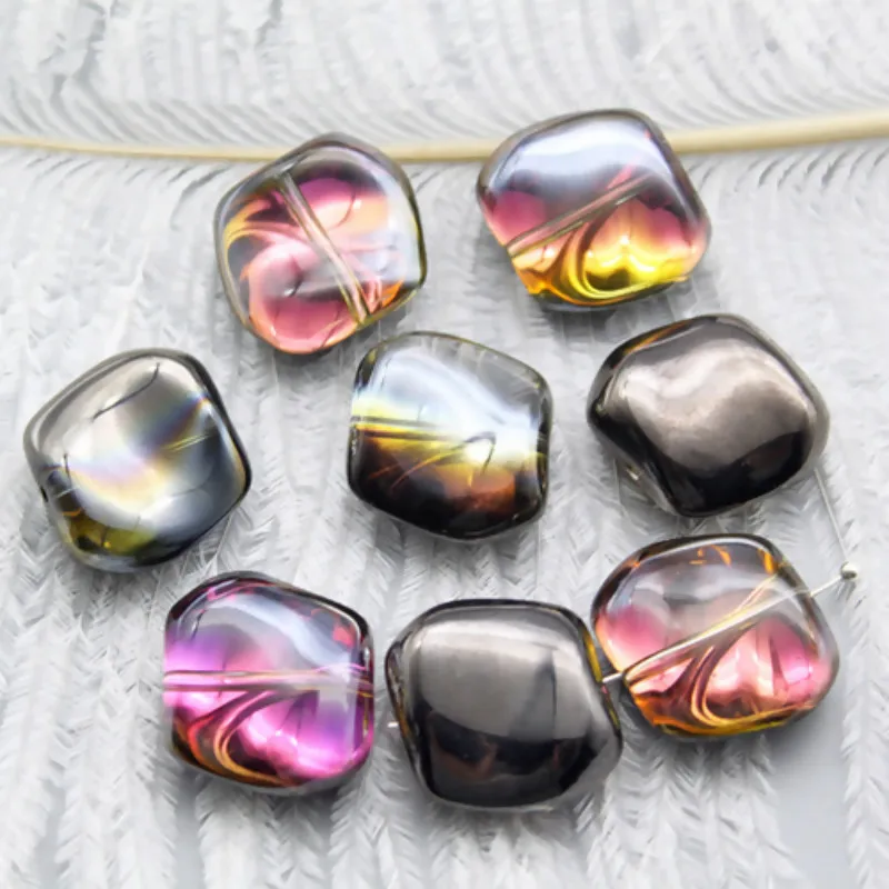 Doreen Box Lampwork Glass чешские бусины нестандартного синего цвета радужного около 19 мм (6/8