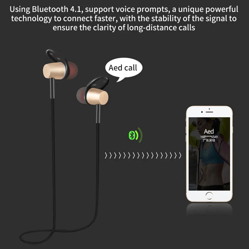 Bluetooth гарнитуры беспроводные наушники с шумоподавлением спортивные