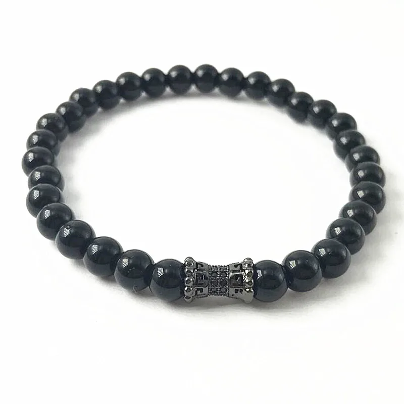 Новое поступление бренд 6 мм класс А черный оникс с микро инкрустацией черные