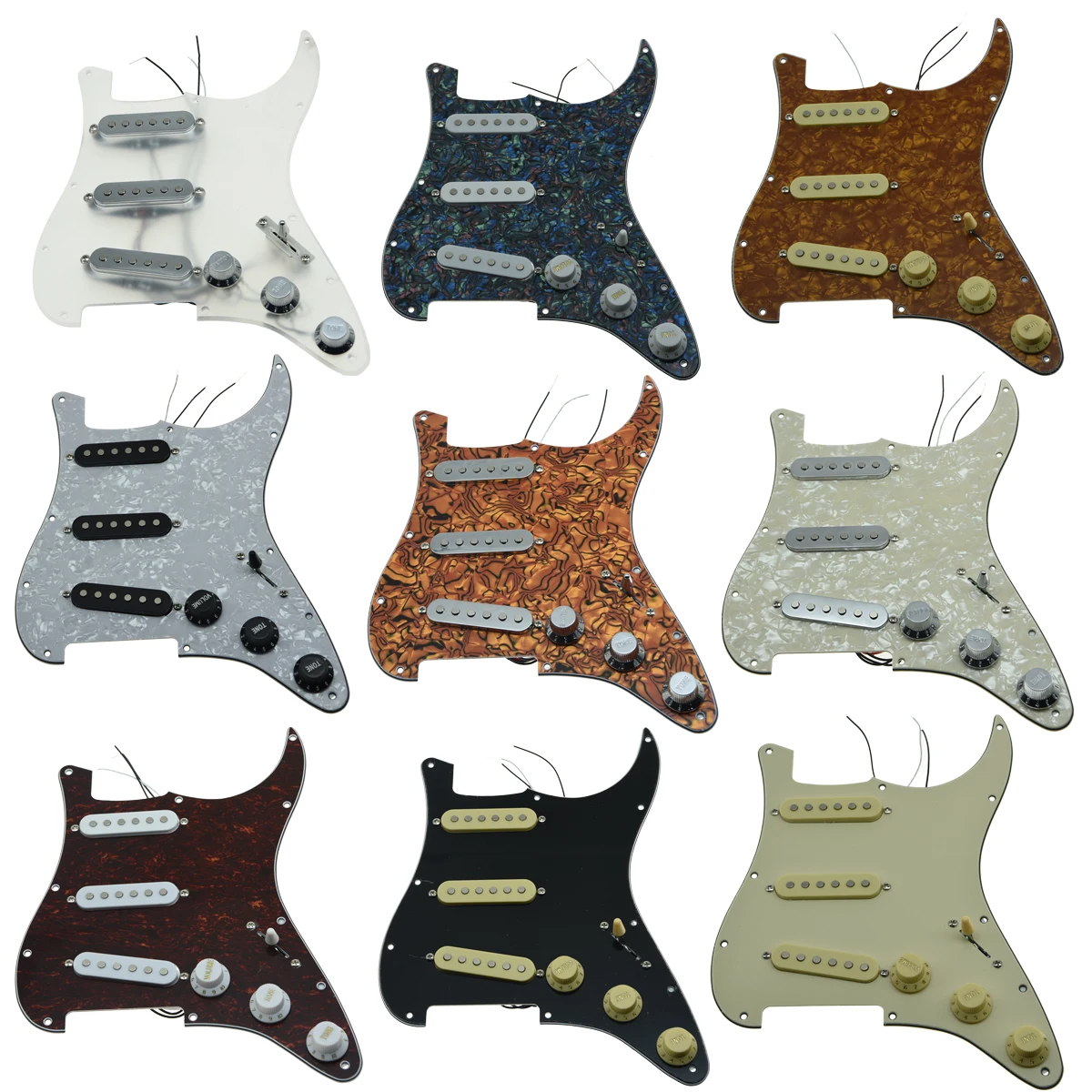 KAISH различные заряженные на заказ ST Pickguard Предварительно Проводные SSS с