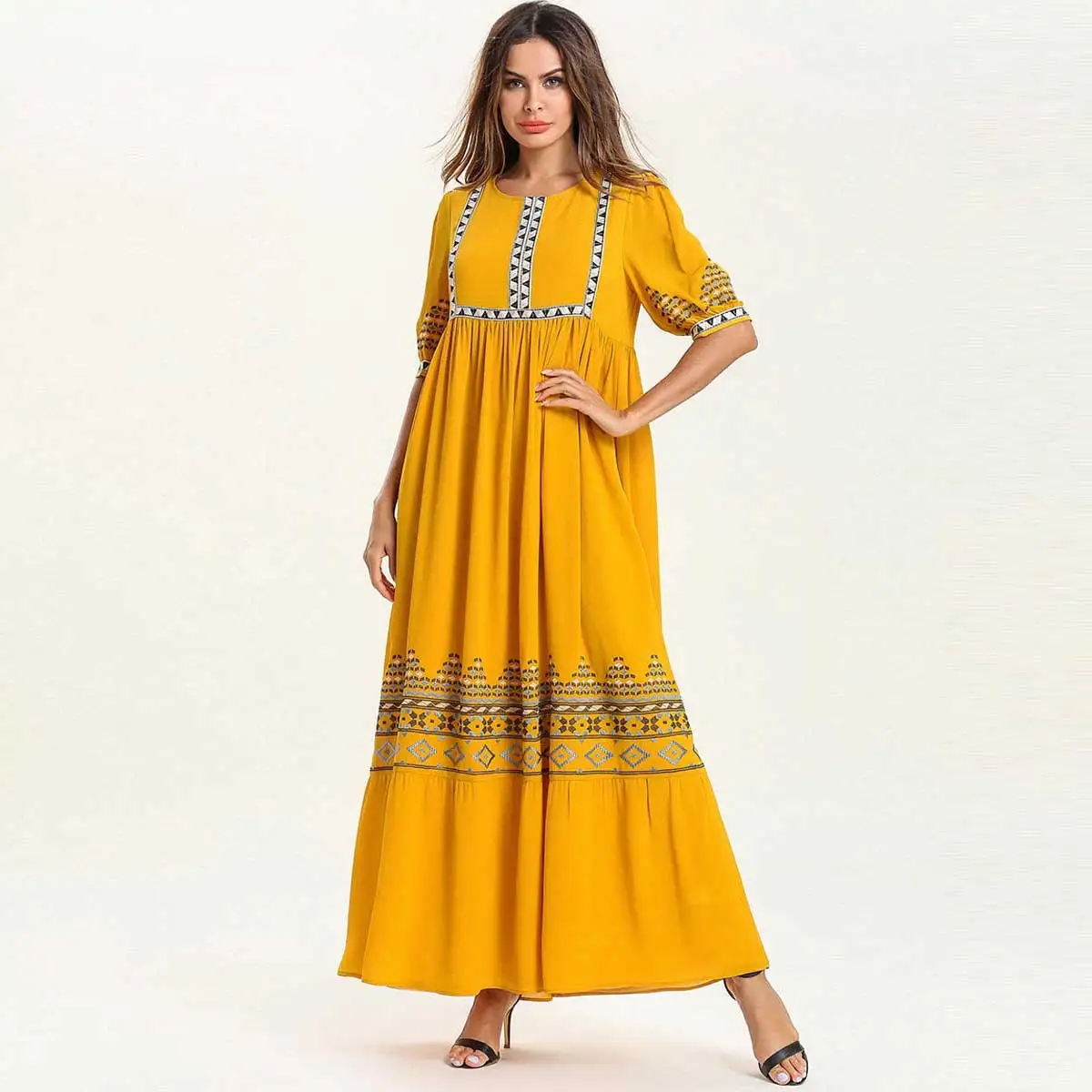 Женское платье с коротким рукавом VKDR1614 шелковистое Повседневное большого