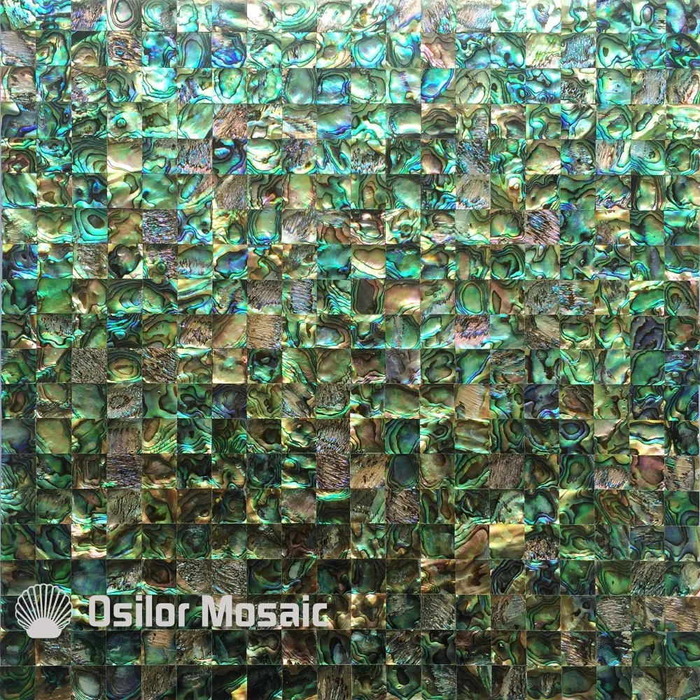 

Free shipping 100% sea shell abalone paua shell seamless mother of pearl mosaic tile for interior house decoration wall tile