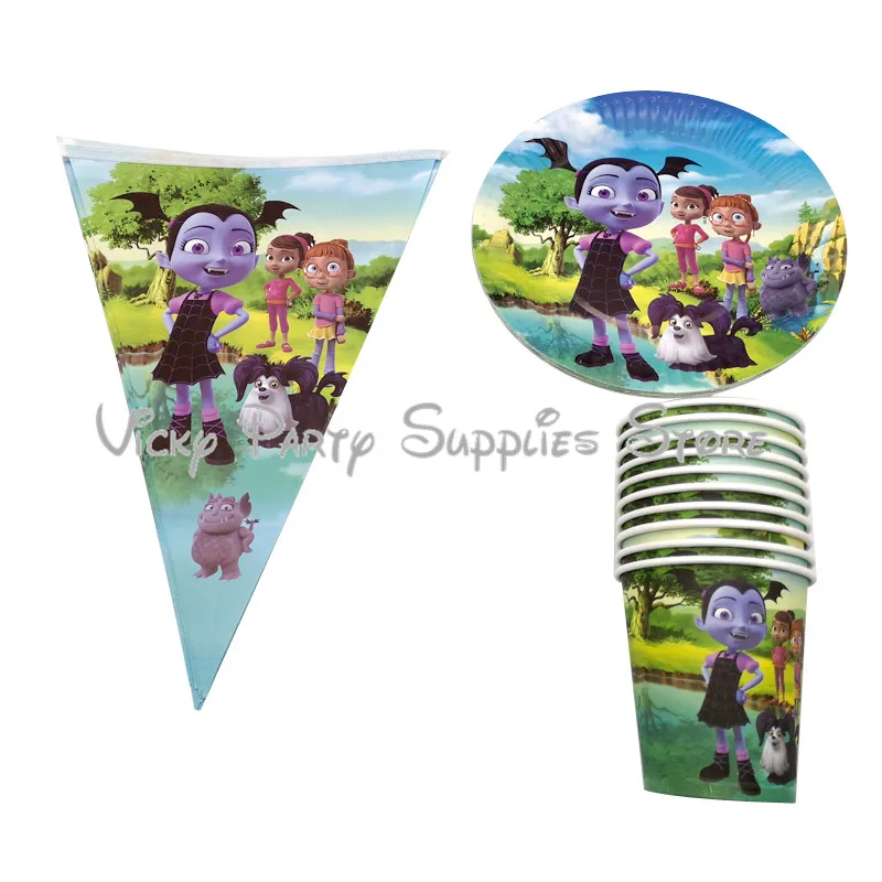 30 шт./лот Vampirina девочка тема мультфильм набор посуды бумажные чашки тарелки