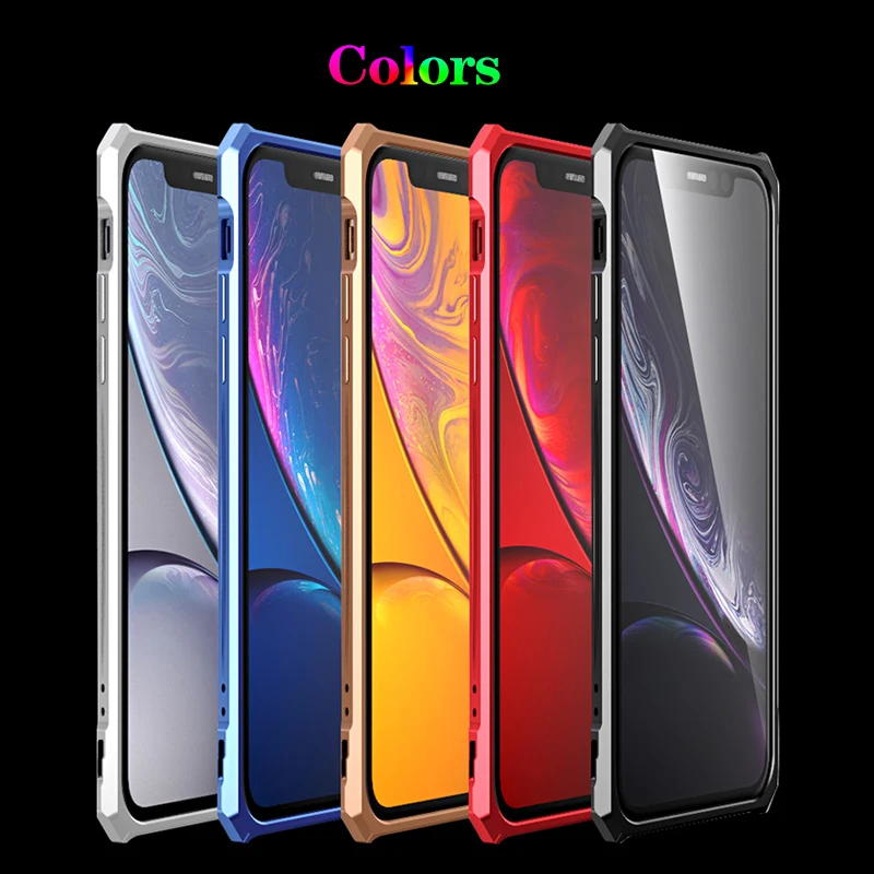 Роскошный металлический корпус чехол для Iphone Xs Max Xr X S 10 Plus защитная жесткая