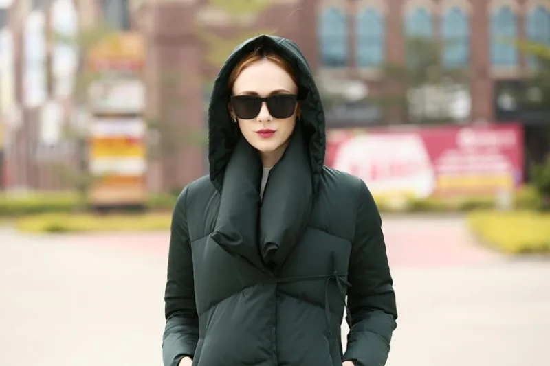 Итальянский дизайн, супер длинный женский пуховик с большим воротником, плотное белое пуховое пальто с капюшоном, большие размеры, женские куртки, верхняя одежда, пальто