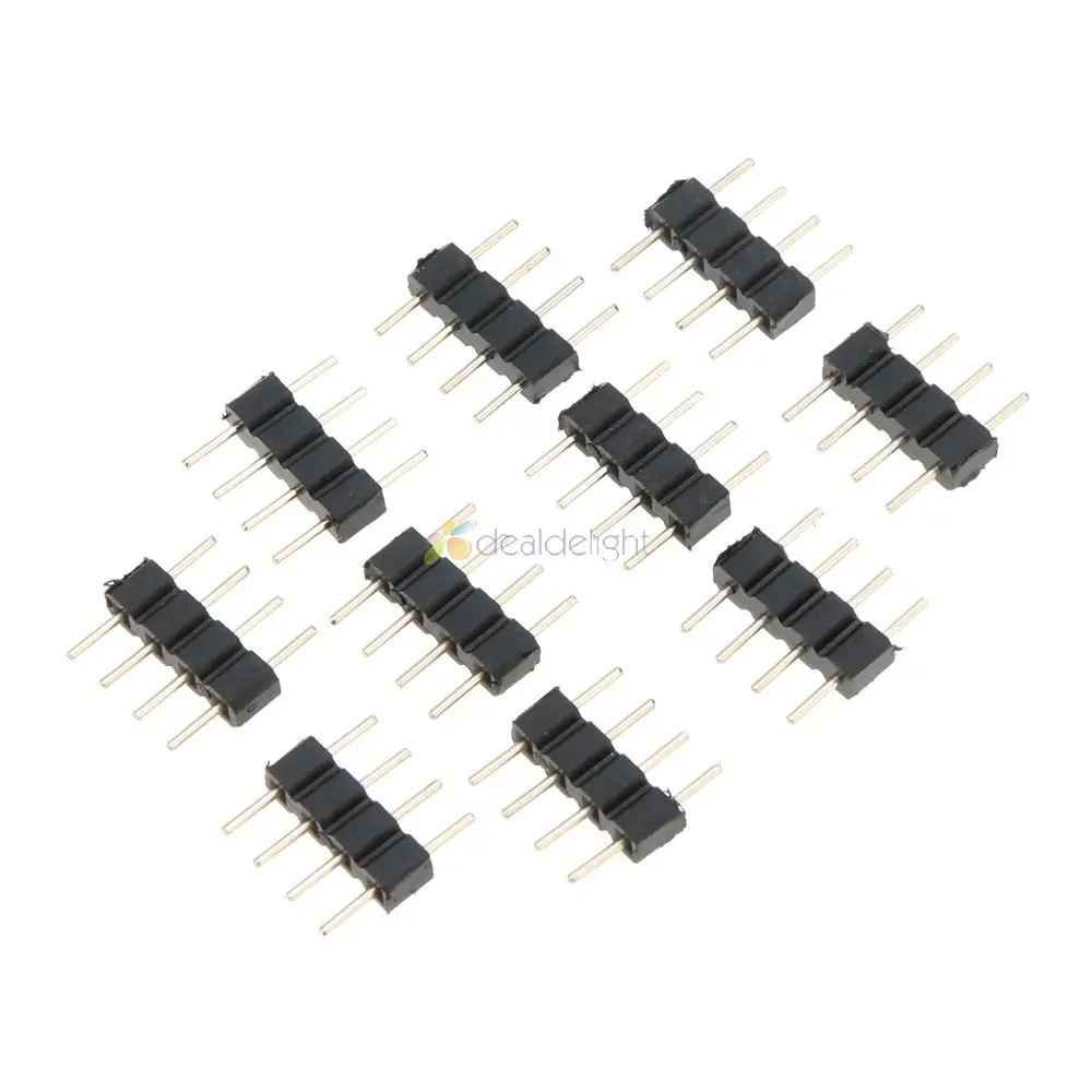 20 шт. 4 контактный штекер Адаптер для 3528 5050 SMD RGB светодиодной ленты|4 pin male|5050 pinled