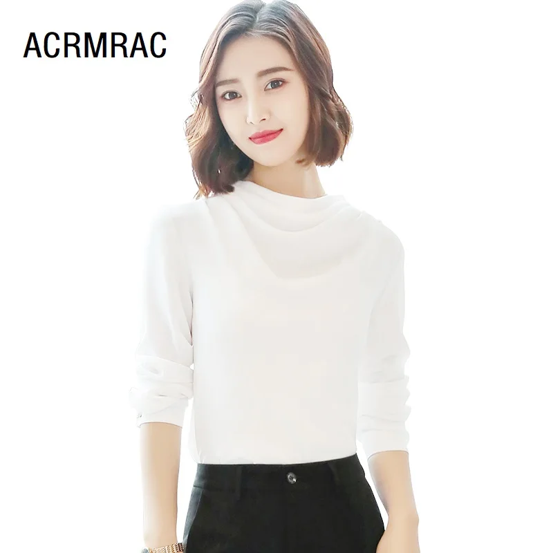 ACRMRAC Women shirt Autumn shirt Long sleeve white Slim OL Formal Women shirt Womens Blouses & Shirt