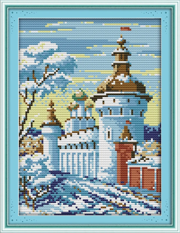 Snowcastle Набор для вышивки крестиком цветы 14ct 11ct напечатанный холст Вышивка Сделай