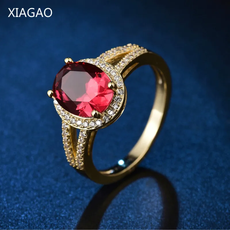 Женское Обручальное Кольцо XIAGAO Blue Halo розовое кольцо с фианитом ювелирные изделия