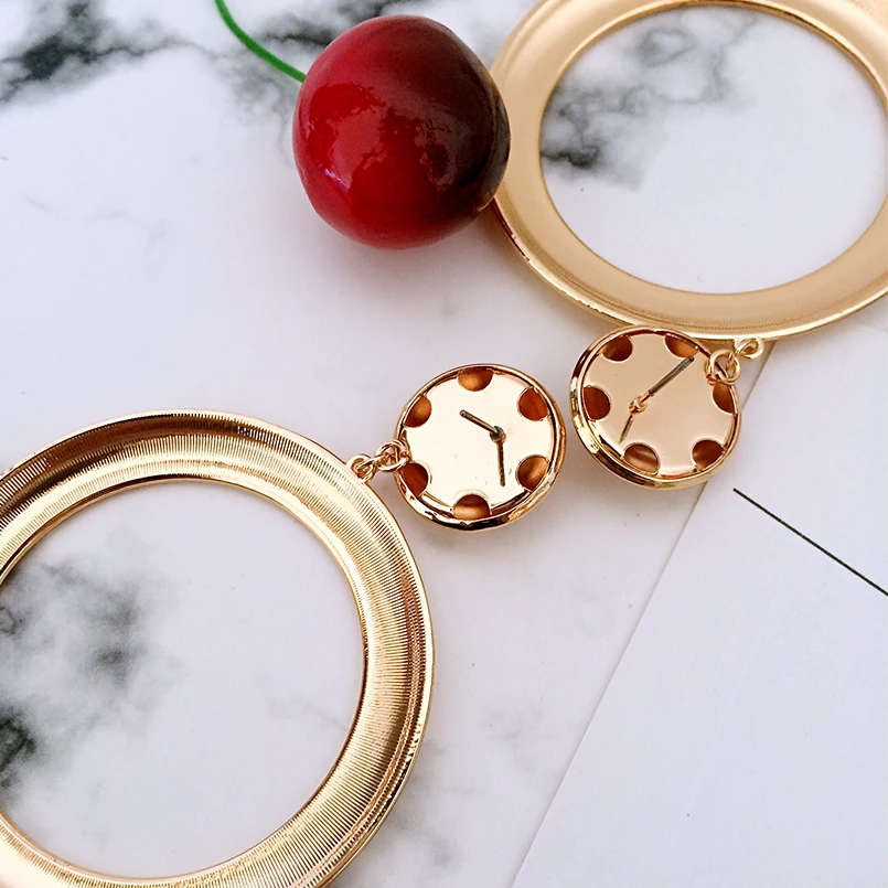 hip hop punk round eardrops big drop earrings alloy hoop Circle hanging statement jewelry bijoux femme brinco grande | Украшения и