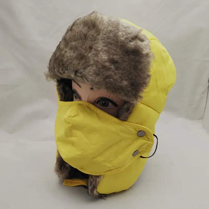 Шапка-бомбер Русская Шапка-ушанка Меховая зимняя шапка Снежная Авиатор ушанка