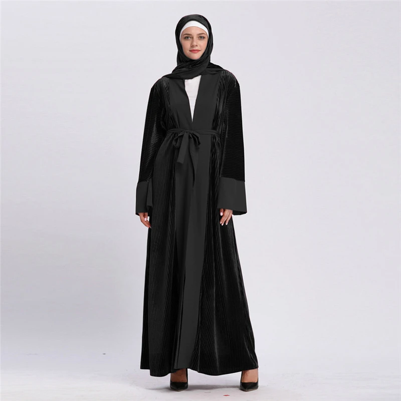 Элегантное мусульманское платье Abaya кружевной кардиган длинные халаты кимоно Jubah