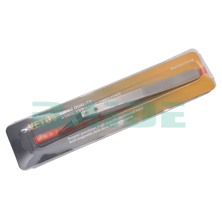 Антистатический пинцет с керамическими наконечниками ручкой из нержавеющей