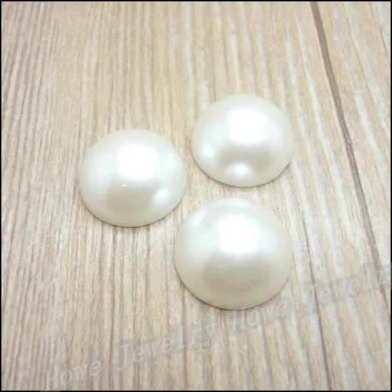 Бесплатная доставка 100 шт./лот 20 мм цвета слоновой кости полукруглые с плоской