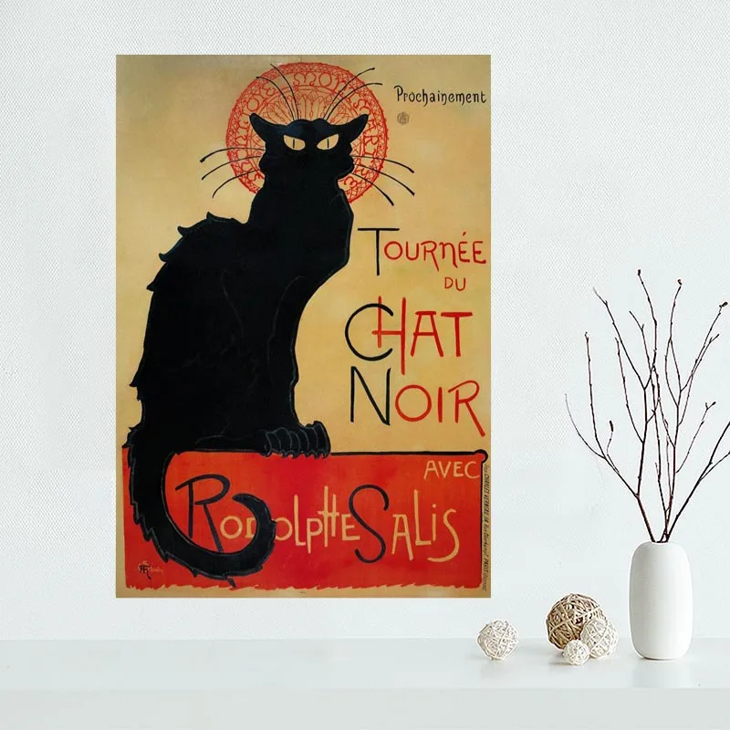 Новое поступление на заказ Le Chat Черный Холст плакат домашнее украшение Стены