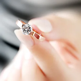 Новинка Лидер продаж кольцо из титановой стали 316 с одним сверлом CZ 14KGP