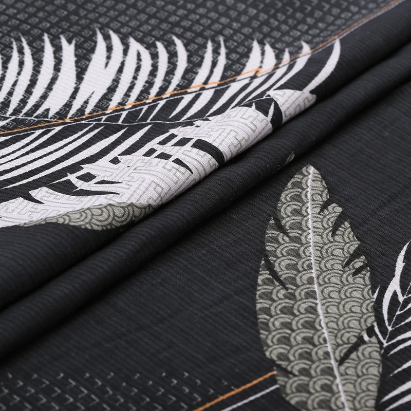 32 мм шелковая прядильная ткань с принтом листьев банана одежда платье тяжелое