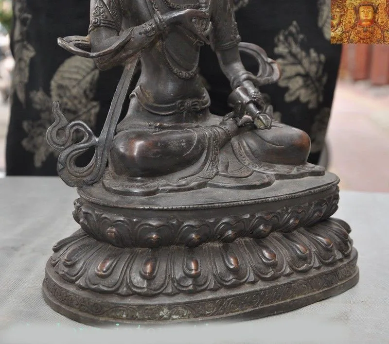 

wedding decoration 12" Tibetan Buddhism bronze tara Kwan-Yin Vajradhara Vajrabhairava Buddha statue