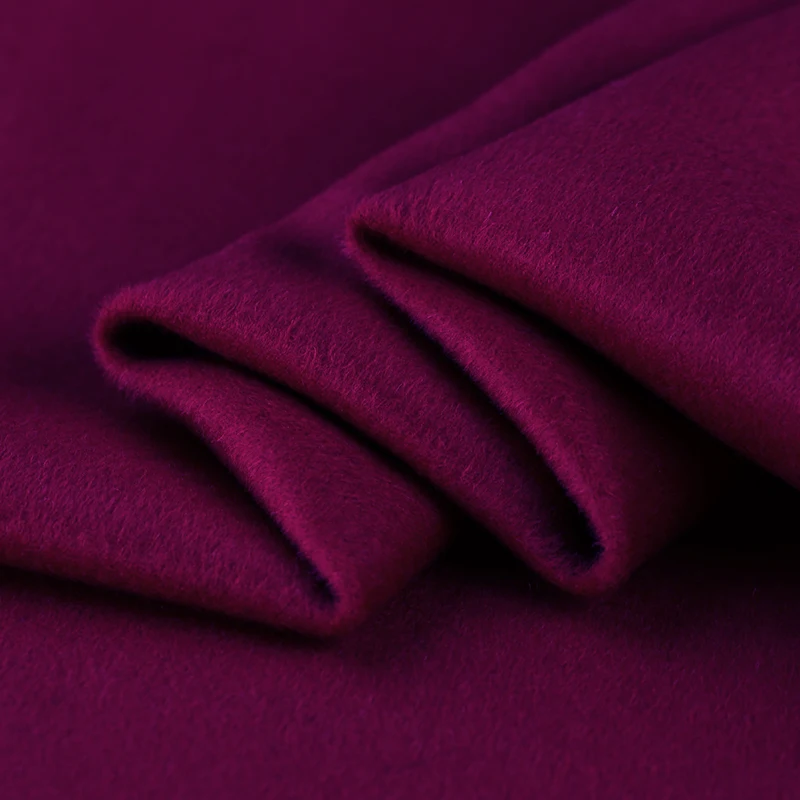 

Rose purple cashmere fabric autumn and winter thick coat double sided cashmere fabric soft Australian wool fabric wool cloth