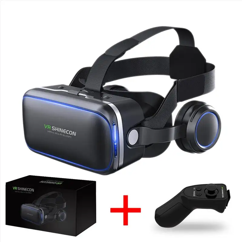 VR shinecon 6,0 гарнитура Версия виртуальной реальности очки 3D очки гарнитура для шлема смартфон полная посылка+ контроллер - Цвет: Collocation 3