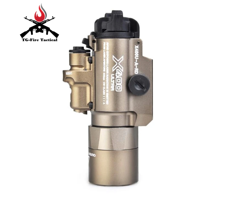 Ультравспышка Element Airsoft Surefir X400 красный лазер 20 мм крепление на планку Пикатинни 450