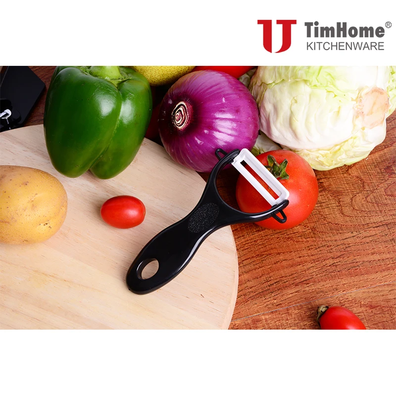 Бамбук Ручка Черный Клинок Керамических Ножей с подставкой держатель Кухонный