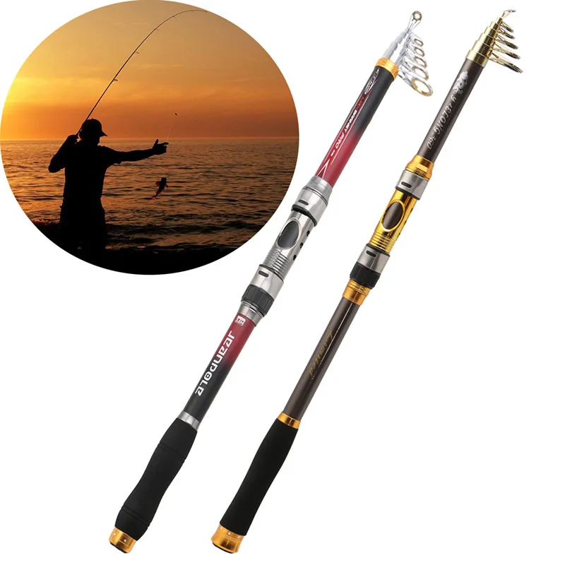 

1Pc 2.1~3.6m Superhard Carbon Fiber Telescopic Fishing Rod Spinning Pole Travel fishing Tackle Accessories