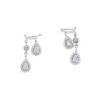 queen fashion cute ear wire earrings female models long drop crystal stones dangle earrings brincos