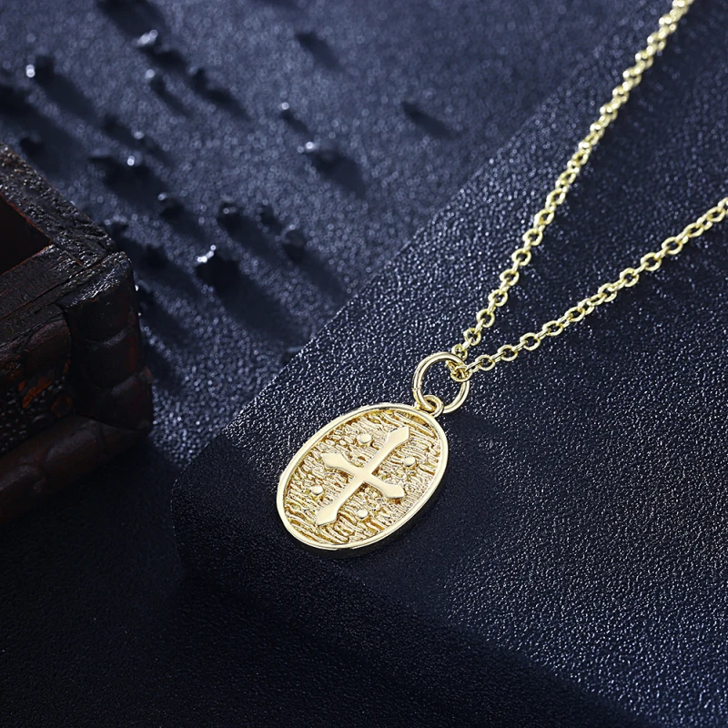 

Garilina Religious Christioan Cross gold necklace pendant for women AP2116
